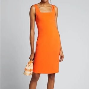 Alice and Olivia square neck orange dress
